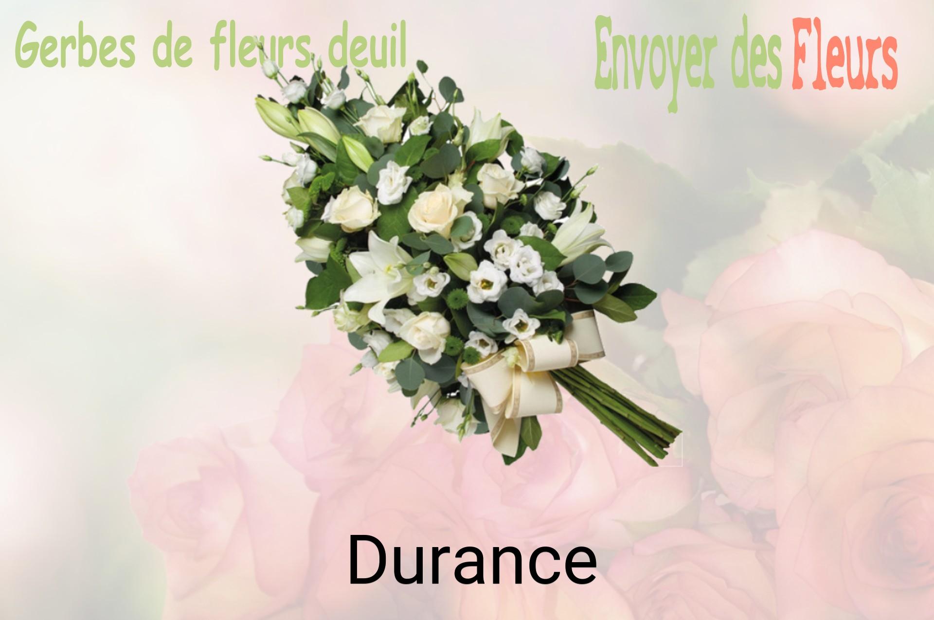 Gerbe de fleurs de deuil livrée à Durance